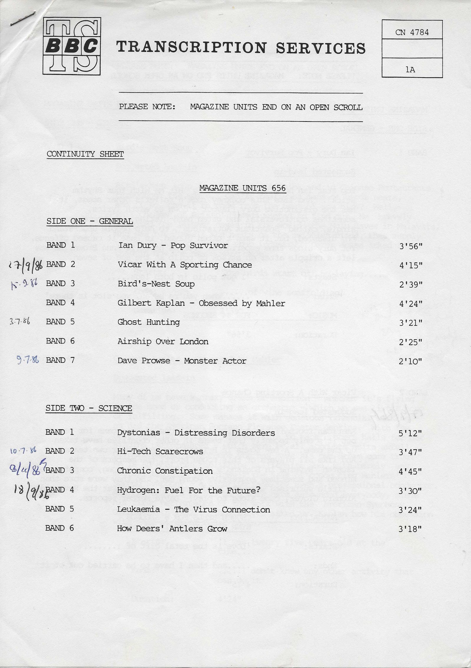 Inserts from CN 4784